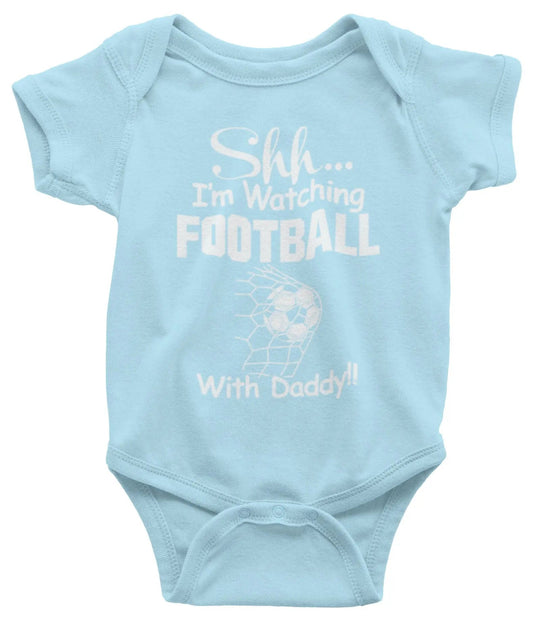 Printed Baby Bodysuit Shh I'm Watching Football With Daddy