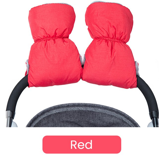 Winter Baby Stroller Gloves Windproof Pram Hand Muff Mother Warm Pushchair Hand Cover Gloves Baby Stroller Accessories